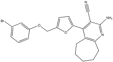 2-amino-4-{5-[(3-bromophenoxy)methyl]-2-furyl}-6,7,8,9-tetrahydro-5H-cyclohepta[b]pyridine-3-carbonitrile|