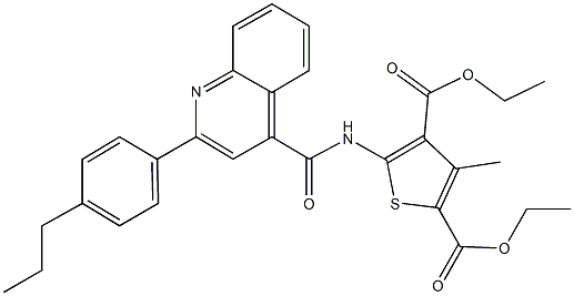 445032-57-5 diethyl 3-methyl-5-({[2-(4-propylphenyl)-4-quinolinyl]carbonyl}amino)-2,4-thiophenedicarboxylate