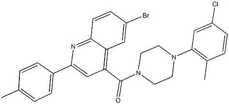 6-bromo-4-{[4-(5-chloro-2-methylphenyl)-1-piperazinyl]carbonyl}-2-(4-methylphenyl)quinoline|