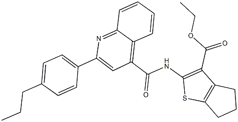 ethyl 2-({[2-(4-propylphenyl)-4-quinolinyl]carbonyl}amino)-5,6-dihydro-4H-cyclopenta[b]thiophene-3-carboxylate|