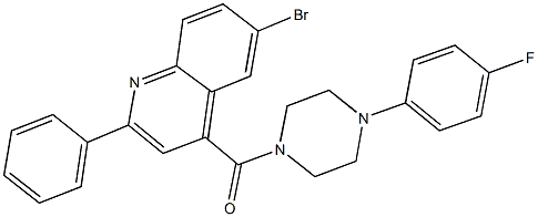 6-bromo-4-{[4-(4-fluorophenyl)-1-piperazinyl]carbonyl}-2-phenylquinoline Structure