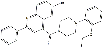 6-bromo-4-{[4-(2-ethoxyphenyl)-1-piperazinyl]carbonyl}-2-phenylquinoline 结构式