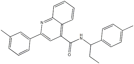 2-(3-methylphenyl)-N-[1-(4-methylphenyl)propyl]-4-quinolinecarboxamide Struktur