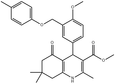 445033-44-3 methyl 4-{4-methoxy-3-[(4-methylphenoxy)methyl]phenyl}-2,7,7-trimethyl-5-oxo-1,4,5,6,7,8-hexahydro-3-quinolinecarboxylate