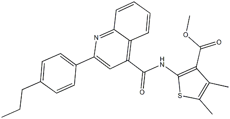 methyl 4,5-dimethyl-2-({[2-(4-propylphenyl)-4-quinolinyl]carbonyl}amino)-3-thiophenecarboxylate Structure