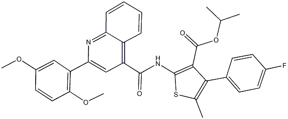 isopropyl 2-({[2-(2,5-dimethoxyphenyl)-4-quinolinyl]carbonyl}amino)-4-(4-fluorophenyl)-5-methyl-3-thiophenecarboxylate|