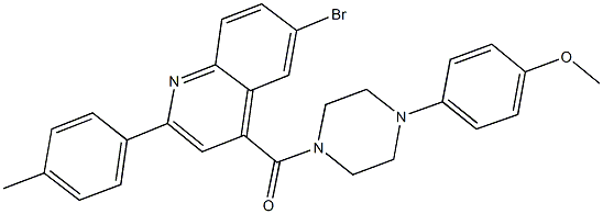 6-bromo-4-{[4-(4-methoxyphenyl)-1-piperazinyl]carbonyl}-2-(4-methylphenyl)quinoline,445034-22-0,结构式