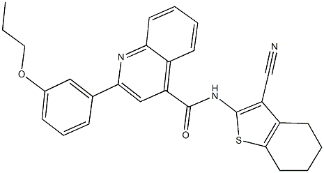 N-(3-cyano-4,5,6,7-tetrahydro-1-benzothien-2-yl)-2-(3-propoxyphenyl)-4-quinolinecarboxamide,445034-45-7,结构式