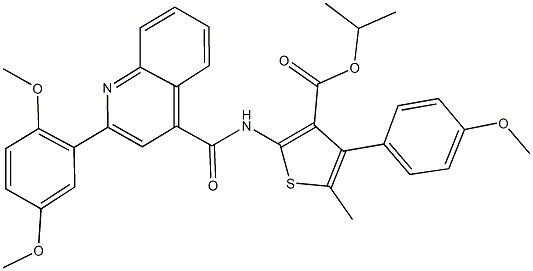 isopropyl 2-({[2-(2,5-dimethoxyphenyl)-4-quinolinyl]carbonyl}amino)-4-(4-methoxyphenyl)-5-methyl-3-thiophenecarboxylate Structure