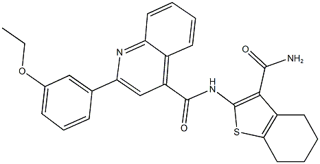 N-[3-(aminocarbonyl)-4,5,6,7-tetrahydro-1-benzothien-2-yl]-2-(3-ethoxyphenyl)-4-quinolinecarboxamide Struktur