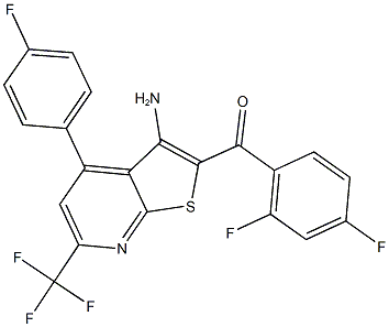 [3-amino-4-(4-fluorophenyl)-6-(trifluoromethyl)thieno[2,3-b]pyridin-2-yl](2,4-difluorophenyl)methanone|