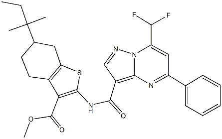 445035-11-0 methyl 2-({[7-(difluoromethyl)-5-phenylpyrazolo[1,5-a]pyrimidin-3-yl]carbonyl}amino)-6-tert-pentyl-4,5,6,7-tetrahydro-1-benzothiophene-3-carboxylate