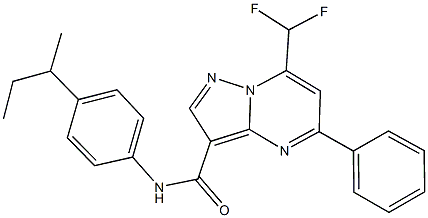 N-(4-sec-butylphenyl)-7-(difluoromethyl)-5-phenylpyrazolo[1,5-a]pyrimidine-3-carboxamide Struktur