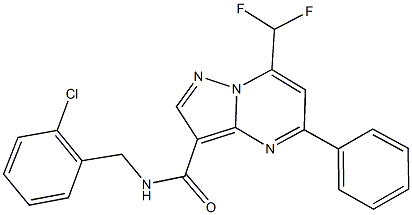 N-(2-chlorobenzyl)-7-(difluoromethyl)-5-phenylpyrazolo[1,5-a]pyrimidine-3-carboxamide Structure