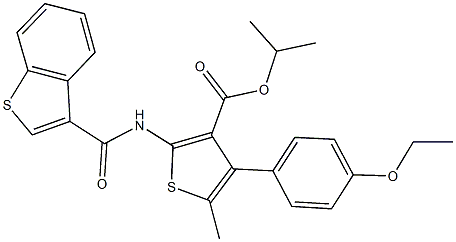 isopropyl 2-[(1-benzothien-3-ylcarbonyl)amino]-4-(4-ethoxyphenyl)-5-methyl-3-thiophenecarboxylate Structure