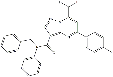 N-benzyl-7-(difluoromethyl)-5-(4-methylphenyl)-N-phenylpyrazolo[1,5-a]pyrimidine-3-carboxamide 化学構造式