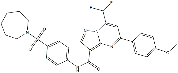 N-[4-(1-azepanylsulfonyl)phenyl]-7-(difluoromethyl)-5-(4-methoxyphenyl)pyrazolo[1,5-a]pyrimidine-3-carboxamide Structure