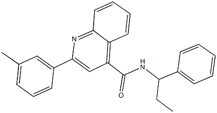 2-(3-methylphenyl)-N-(1-phenylpropyl)-4-quinolinecarboxamide Structure