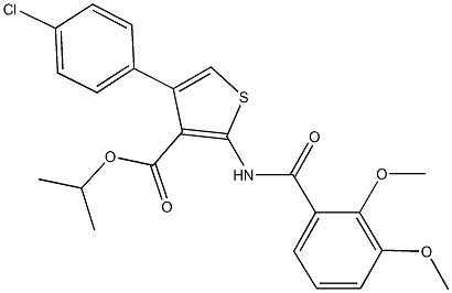 isopropyl 4-(4-chlorophenyl)-2-[(2,3-dimethoxybenzoyl)amino]-3-thiophenecarboxylate Structure