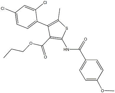 propyl 4-(2,4-dichlorophenyl)-2-[(4-methoxybenzoyl)amino]-5-methyl-3-thiophenecarboxylate|