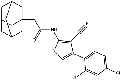 2-(1-adamantyl)-N-[3-cyano-4-(2,4-dichlorophenyl)-2-thienyl]acetamide Struktur