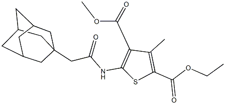 2-ethyl 4-methyl 5-[(1-adamantylacetyl)amino]-3-methyl-2,4-thiophenedicarboxylate Structure