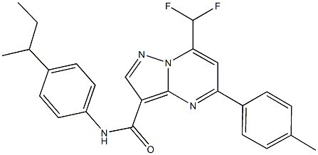 445038-06-2 N-(4-sec-butylphenyl)-7-(difluoromethyl)-5-(4-methylphenyl)pyrazolo[1,5-a]pyrimidine-3-carboxamide