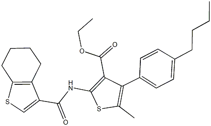 ethyl 4-(4-butylphenyl)-5-methyl-2-[(4,5,6,7-tetrahydro-1-benzothien-3-ylcarbonyl)amino]-3-thiophenecarboxylate|