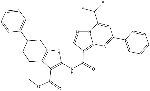 methyl 2-({[7-(difluoromethyl)-5-phenylpyrazolo[1,5-a]pyrimidin-3-yl]carbonyl}amino)-6-phenyl-4,5,6,7-tetrahydro-1-benzothiophene-3-carboxylate|