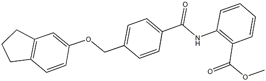 methyl 2-({4-[(2,3-dihydro-1H-inden-5-yloxy)methyl]benzoyl}amino)benzoate Struktur