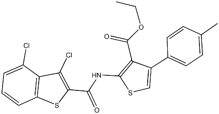 ethyl 2-{[(3,4-dichloro-1-benzothien-2-yl)carbonyl]amino}-4-(4-methylphenyl)-3-thiophenecarboxylate Structure