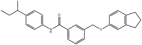 N-(4-sec-butylphenyl)-3-[(2,3-dihydro-1H-inden-5-yloxy)methyl]benzamide,445038-92-6,结构式