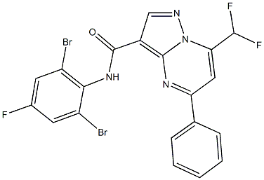 N-(2,6-dibromo-4-fluorophenyl)-7-(difluoromethyl)-5-phenylpyrazolo[1,5-a]pyrimidine-3-carboxamide Structure