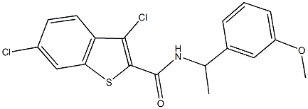 3,6-dichloro-N-[1-(3-methoxyphenyl)ethyl]-1-benzothiophene-2-carboxamide Struktur