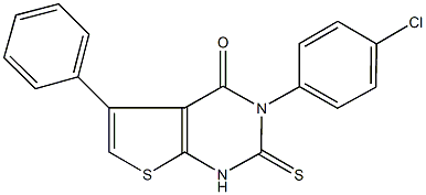 3-(4-chlorophenyl)-5-phenyl-2-thioxo-2,3-dihydrothieno[2,3-d]pyrimidin-4(1H)-one,445220-54-2,结构式