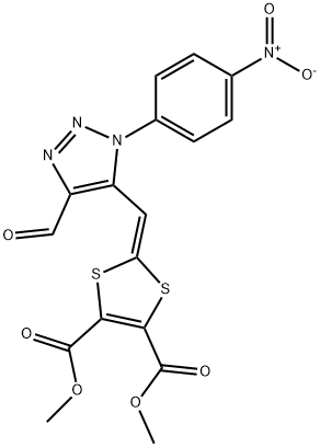 dimethyl 2-[(4-formyl-1-{4-nitrophenyl}-1H-1,2,3-triazol-5-yl)methylene]-1,3-dithiole-4,5-dicarboxylate|