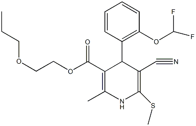2-propoxyethyl 5-cyano-4-[2-(difluoromethoxy)phenyl]-2-methyl-6-(methylsulfanyl)-1,4-dihydro-3-pyridinecarboxylate Structure