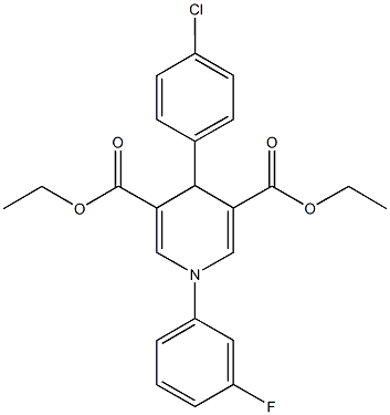 diethyl 4-(4-chlorophenyl)-1-(3-fluorophenyl)-1,4-dihydro-3,5-pyridinedicarboxylate,445221-84-1,结构式