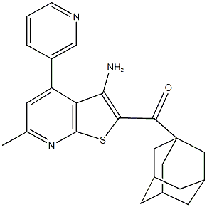 1-adamantyl[3-amino-6-methyl-4-(3-pyridinyl)thieno[2,3-b]pyridin-2-yl]methanone Struktur