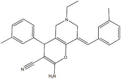 445222-13-9 2-amino-6-ethyl-8-(3-methylbenzylidene)-4-(3-methylphenyl)-5,6,7,8-tetrahydro-4H-pyrano[3,2-c]pyridine-3-carbonitrile