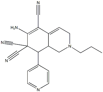 6-amino-2-propyl-8-pyridin-4-yl-2,3,8,8a-tetrahydroisoquinoline-5,7,7(1H)-tricarbonitrile 结构式