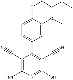 2-amino-4-(4-butoxy-3-methoxyphenyl)-6-sulfanyl-3,5-pyridinedicarbonitrile Structure