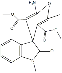 dimethyl 2-amino-1',3'-dihydro-1',6-dimethyl-2'-oxospiro[4H-pyran-4,3'-(2'H)-indole]-3,5-dicarboxylate 化学構造式