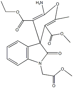 3-ethyl 5-methyl 2-amino-6-methyl-1'-(2-methoxy-2-oxoethyl)-2'-oxospiro[4H-pyran-4,3'-(2'H)-indole]-3,5-dicarboxylate Structure