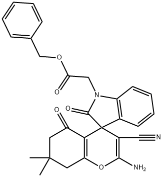 445223-02-9 benzyl (2'-amino-3'-cyano-2-oxo-7',7'-dimethyl-2,3,5',6',7',8'-hexahydro-5'-oxospiro[1H-indole-3,4'-(4'H)-chromene]-1-yl)acetate