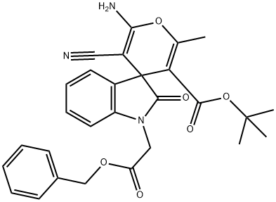 445223-05-2 benzyl (3'-[(tert-butoxy)carbonyl]-6'-amino-5'-cyano-2,3-dihydro-2'-methyl-2-oxo-[1H-indole-3,4'-(4'H)-pyran]-1-yl)acetate