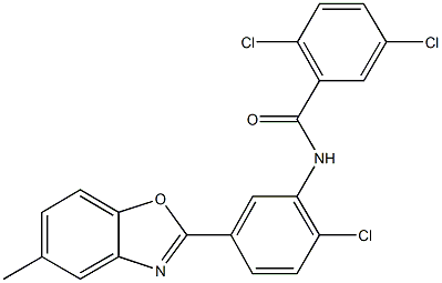 2,5-dichloro-N-[2-chloro-5-(5-methyl-1,3-benzoxazol-2-yl)phenyl]benzamide,445223-11-0,结构式