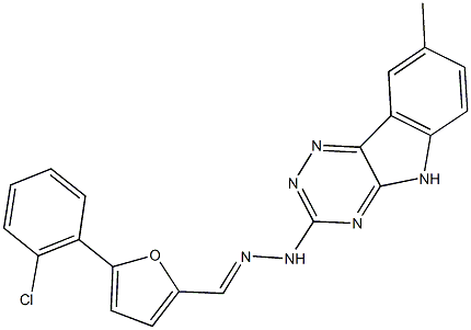 5-(2-chlorophenyl)-2-furaldehyde (8-methyl-5H-[1,2,4]triazino[5,6-b]indol-3-yl)hydrazone,445223-18-7,结构式