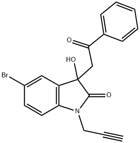 5-bromo-3-hydroxy-3-(2-oxo-2-phenylethyl)-1-(2-propynyl)-1,3-dihydro-2H-indol-2-one Structure