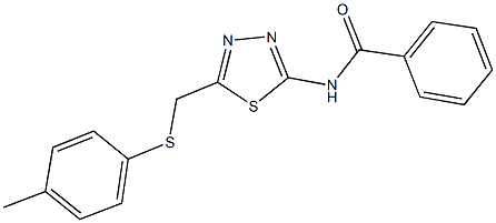 N-(5-{[(4-methylphenyl)sulfanyl]methyl}-1,3,4-thiadiazol-2-yl)benzamide,445224-67-9,结构式